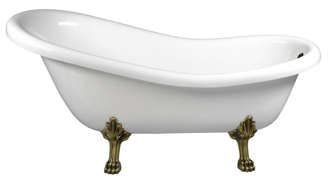 RETRO volně stojící vana 158x76x71cm, nohy bronz, bílá